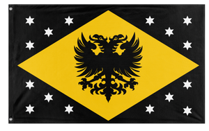 A mockup of the custom flag 'Danubian Federation flag' on a white background