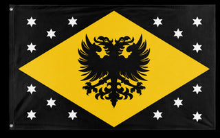 A mockup of the custom flag 'Danubian Federation flag' on a white background