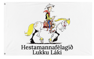 A mockup of the custom flag 'Lucky flag' on a white background