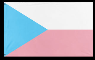 A mockup of the custom flag 'Trans Czech Republic' on a white background