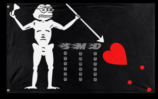 A mockup of the custom flag 'PEPESMD flag' on a white background