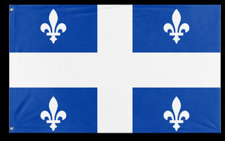 A mockup of the custom flag 'quebec flag' on a white background