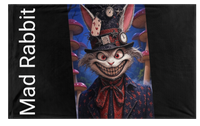 A mockup of the custom flag 'Mad Rabbit flag' on a white background