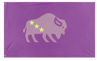 A mockup of the custom flag 'The Bison flag' on a white background