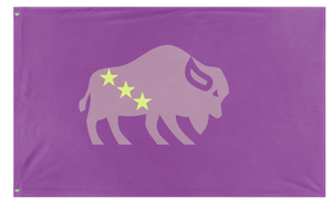 A mockup of the custom flag 'The Bison flag' on a white background