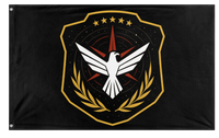 A mockup of the custom flag 'Terran Republic flag' on a white background