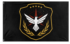 A mockup of the custom flag 'Terran Republic flag' on a white background