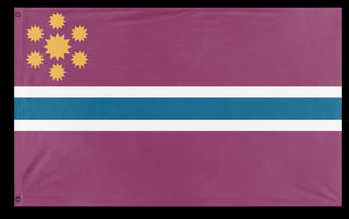 A mockup of the custom flag 'Deng-Hassler flag' on a white background