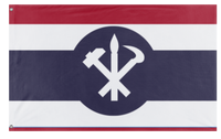 A mockup of the custom flag 'People's Republic of Thiland flag' on a white background