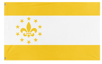 A mockup of the custom flag 'Golden Circle  flag' on a white background