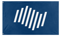 A mockup of the custom flag 'Nordic Union Doomsday flag' on a white background