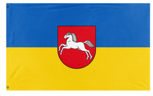 A mockup of the custom flag 'Free State of Brunswick flag' on a white background