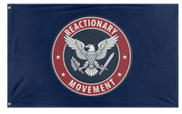 A mockup of the custom flag 'Reactionary flag' on a white background