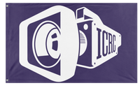A mockup of the custom flag 'icrc flag' on a white background