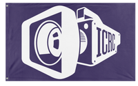 A mockup of the custom flag 'icrc flag' on a white background