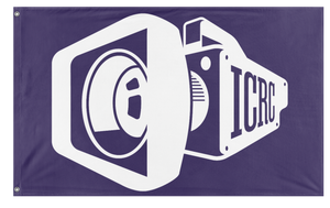 A mockup of the custom flag 'icrc flag' on a white background