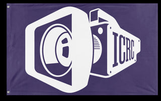 A mockup of the custom flag 'icrc flag' on a white background