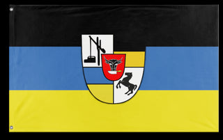 A mockup of the custom flag 'MOGCK FAMILY flag' on a white background