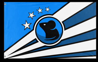 A mockup of the custom flag 'Mouse Flag' on a white background