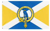 A mockup of the custom flag 'Hunter flag' on a white background