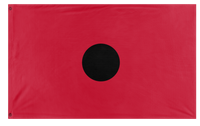 A mockup of the custom flag 'ANZAC Poppy flag' on a white background