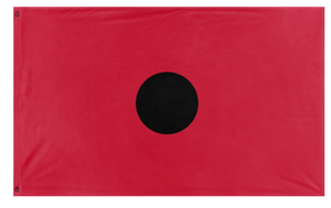 A mockup of the custom flag 'ANZAC Poppy flag' on a white background