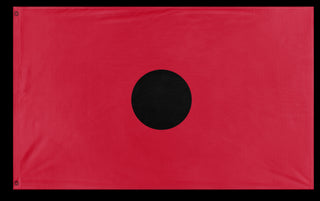 A mockup of the custom flag 'ANZAC Poppy flag' on a white background
