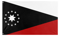 A mockup of the custom flag 'Workers party of Pluto  flag' on a white background