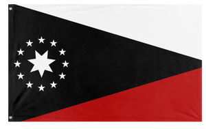 A mockup of the custom flag 'Workers party of Pluto  flag' on a white background