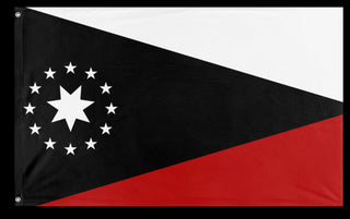 A mockup of the custom flag 'Workers party of Pluto  flag' on a white background