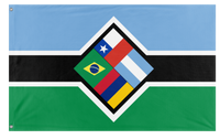 A mockup of the custom flag 'South Atlantic Command Orbital Militia flag' on a white background
