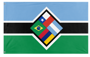A mockup of the custom flag 'South Atlantic Command Orbital Militia flag' on a white background
