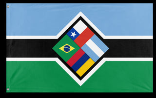 A mockup of the custom flag 'South Atlantic Command Orbital Militia flag' on a white background