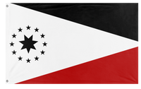 A mockup of the custom flag 'Workers party of Pluto  flag' on a white background