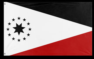 A mockup of the custom flag 'Workers party of Pluto  flag' on a white background