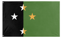 A mockup of the custom flag 'ANZ stars and stripe flag' on a white background