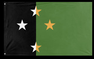 A mockup of the custom flag 'ANZ stars and stripe flag' on a white background