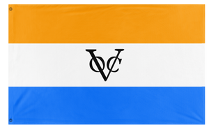 A mockup of the custom flag 'Orange VOC flag' on a white background