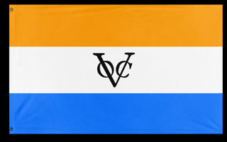 A mockup of the custom flag 'Orange VOC flag' on a white background