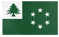 A mockup of the custom flag 'New England flag' on a white background