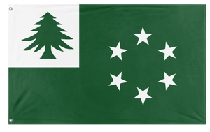 A mockup of the custom flag 'New England flag' on a white background