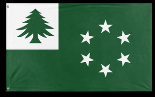 A mockup of the custom flag 'New England flag' on a white background