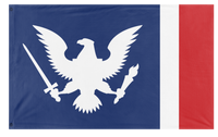 A mockup of the custom flag 'American Union State flag' on a white background
