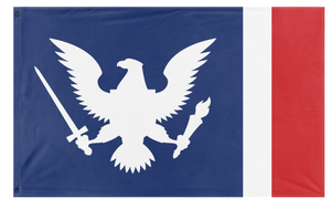 A mockup of the custom flag 'American Union State flag' on a white background