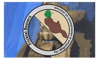 A mockup of the custom flag 'Fricktal Beavers flag' on a white background
