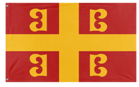 A mockup of the custom flag 'Byzantine Empire flag' on a white background