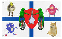 A mockup of the custom flag 'Dankia flag' on a white background