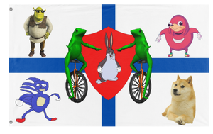 A mockup of the custom flag 'Dankia flag' on a white background