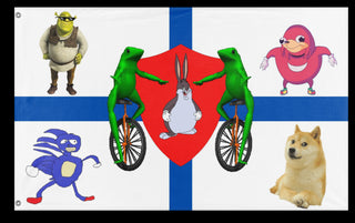 A mockup of the custom flag 'Dankia flag' on a white background