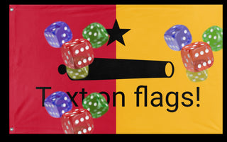 A mockup of the custom flag 'T flag' on a white background